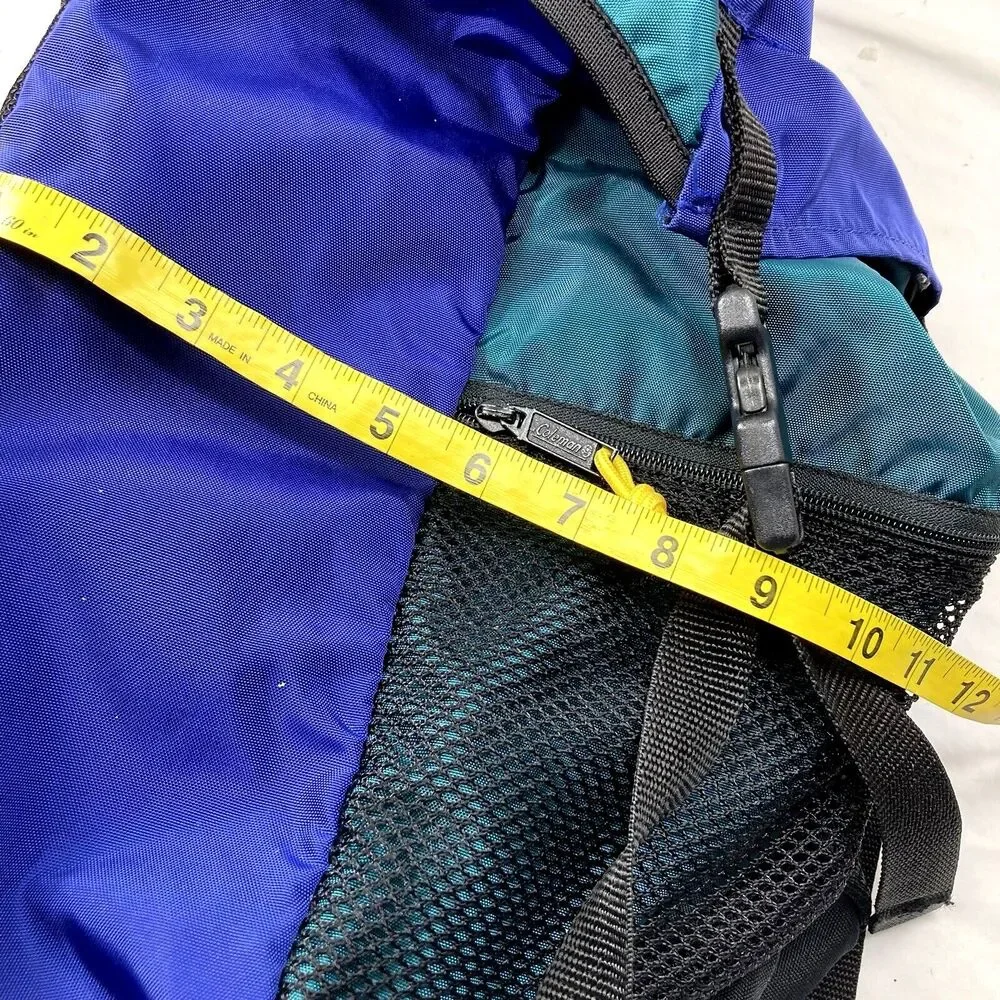 Coleman Vintage Backpack Purple Teal Colorblock Y2K 18